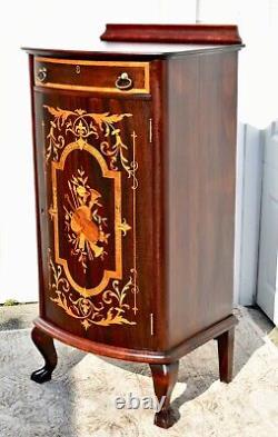 Antique Spectacular Edwardian Style Inlaid Mahogany Music Stand