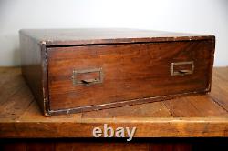 Antique Spool Cabinet Linen storage 1 drawer apothecary wood map file cabinet