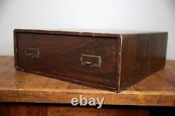 Antique Spool Cabinet Linen storage 1 drawer apothecary wood map file cabinet