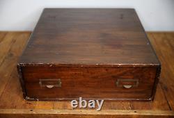 Antique Spool Cabinet Linen storage 1 drawer apothecary wood map file cabinet