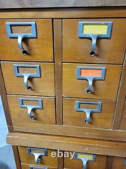Antique Stacking Library Card Catalog 30 Drawer & 2 Shelves
