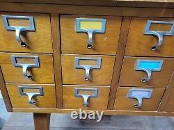 Antique Stacking Library Card Catalog 30 Drawer & 2 Shelves