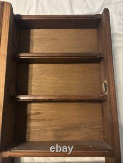 Antique Stained Glass Medicine Cabinet R/X