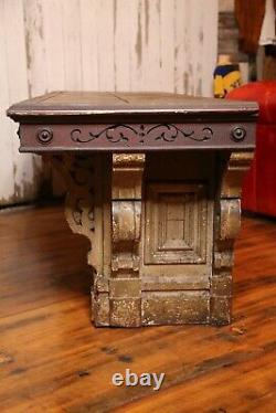 Antique Store Counter 2 Drawer Apothecary cabinet Wood Workbench table island
