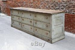 Antique Store Counter 9 drawer wooden Dresser Kitchen Island Apothecary Cabinet