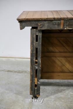 Antique Store Counter Wood Bar Kitchen Island 14ft countertop table Vintage