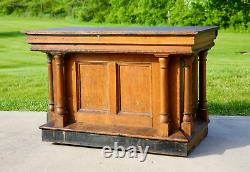 Antique Store Counter wood bar kitchen island vintage countertop industrial oak