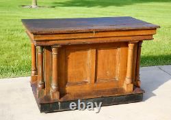 Antique Store Counter wood bar kitchen island vintage countertop industrial oak