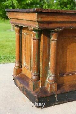 Antique Store Counter wood bar kitchen island vintage countertop industrial oak