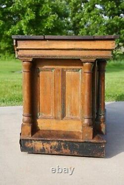 Antique Store Counter wood bar kitchen island vintage countertop industrial oak