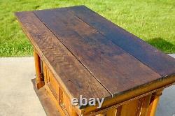 Antique Store Counter wood bar kitchen island vintage countertop industrial oak