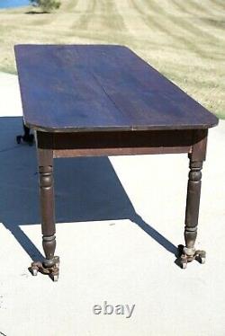 Antique Store Mercantile Table Counter Kitchen Island Wood Country Apothecary