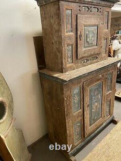 Antique Swedish Gustavian Painted Cabinet Cupboard Bar Pantry Cabinet