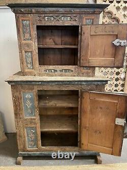 Antique Swedish Gustavian Painted Cabinet Cupboard Bar Pantry Cabinet