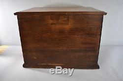 Antique Tabletop 6 Drawer Walnut Spool Cabinet