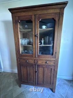 Antique Tall Pie Safe, Kitchen Cupboard Cabinet Hutch Hinged Interior Doors