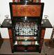 Antique Teakwood & Lacquer Hand Carved Wine Cabinet, Ornate, Storage Elegant