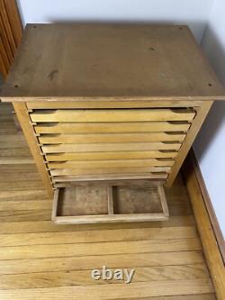 Antique Thompson Printer's Cabinet, 10 Drawers. 8 Original, 1 Hamilton Drawer