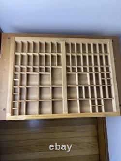 Antique Thompson Printer's Cabinet, 10 Drawers. 8 Original, 1 Hamilton Drawer