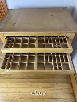 Antique Thompson Printer's Cabinet, 10 Drawers. 8 Original, 1 Hamilton Drawer