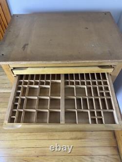 Antique Thompson Printer's Cabinet, 10 Drawers. 8 Original, 1 Hamilton Drawer