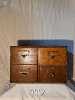 Antique Tiger Oak 4-Drawer File Cabinet Apacarthy. Dovetail Drawers Quarter Sawn