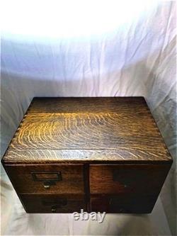 Antique Tiger Oak 4-Drawer File Cabinet Apacarthy. Dovetail Drawers Quarter Sawn