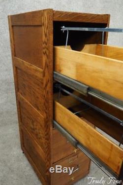 Antique Tiger Oak 4 Drawer Office Study File Cabinet Early 1900's Hanging Files