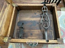 Antique Tiger Oak Cabinet withCobbler Tools See All Pictures