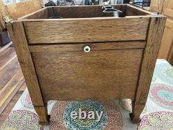 Antique Tiger Oak Cabinet withCobbler Tools See All Pictures