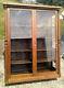 Antique Tiger Oak China Cabinet With Glass Doors And Sides 1930s Era