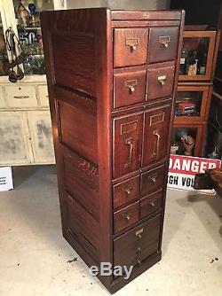 Antique Tiger Oak Macey 13 Drawer File Cabinet. RARE