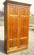 Antique Tiger Oak Stripe 2 Door Storage Cabinet W 16 Cubbies Industrial C 1910