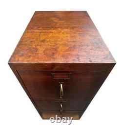 Antique Tiger Oak Three Drawer File Cabinet with Raised Panels by Globe Wernicke