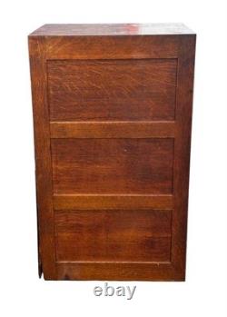 Antique Tiger Oak Three Drawer File Cabinet with Raised Panels by Globe Wernicke