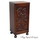 Antique Tiger Oak Cellerate Victorian Wine Liquor Cabinet Signed Carved 1890