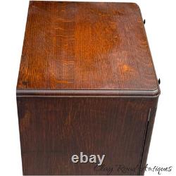 Antique Tiger oak Cellerate victorian wine liquor cabinet signed carved 1890