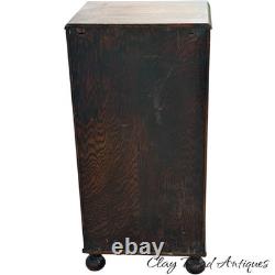 Antique Tiger oak Cellerate victorian wine liquor cabinet signed carved 1890