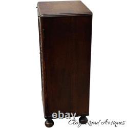 Antique Tiger oak Cellerate victorian wine liquor cabinet signed carved 1890