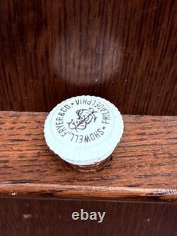 Antique Tiger oak Cellerate victorian wine liquor cabinet signed carved 1890