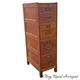 Antique Tiger Oak Quarter Sawn 4 Drawer Filing Cabinet On Stand 1920 Clean