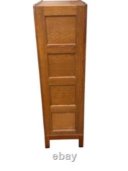 Antique Tiger oak quarter sawn 4 drawer filing cabinet on stand 1920 clean