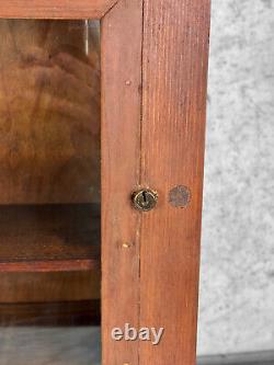 Antique Traditional Farmhouse Pine Glass Door Medicine Cabinet