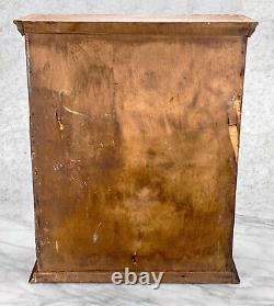 Antique Traditional Farmhouse Pine Glass Door Medicine Cabinet