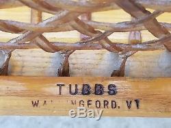 Antique Tubbs Sno Shu Vermont Oak And Rawhide Lodge/cabin Chair