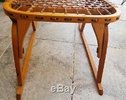 Antique Tubbs Sno Shu Vermont Oak And Rawhide Lodge/cabin Chair