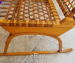 Antique Tubbs Sno Shu Vermont Oak And Rawhide Lodge/cabin Chair