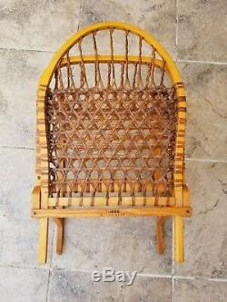 Antique Tubbs Sno Shu Vermont Oak And Rawhide Lodge/cabin Chair