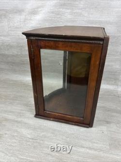 Antique VICTORIAN WOOD Bow Front Curved Beveled Glass Doll DISPLAY Cabinet READ
