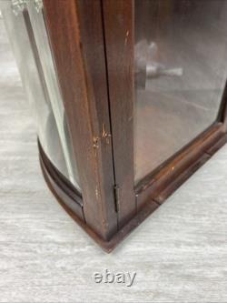 Antique VICTORIAN WOOD Bow Front Curved Beveled Glass Doll DISPLAY Cabinet READ